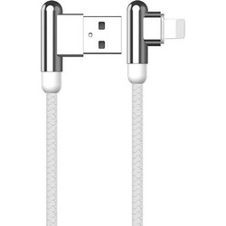 Kakusiga KSC-125 Braided Angle 90° USB-A to Lightning Cable 1.2m White