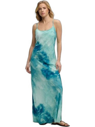 Superdry Maxi Βραδινό Φόρεμα Μεταξωτό Τιρκουάζ W8012049A-L1A