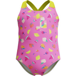 Speedo Print Crossback One Piece Αθλητικό Παιδικό Μαγιό Ολόσωμο για Κορίτσι Φούξια Κίτρινο 8-003142002