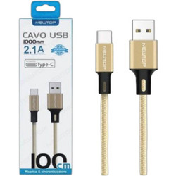 Newtop CU16 Braided USB-A to USB-C 1m Gold