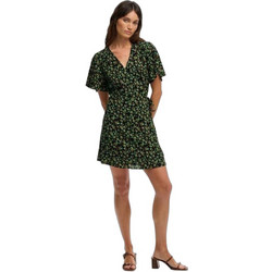 Superdry Mini Καλοκαιρινό Καθημερινό Φόρεμα Floral Κρουαζέ Μεταξωτό Μαύρο W8012086A-L1K