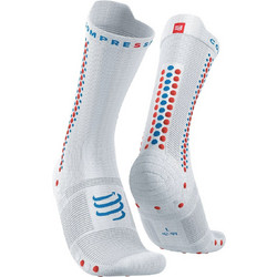 Compressport Pro RAcing V4.0 Bike Ανδρικές Κάλτσες Ψηλές με Σχέδια Λευκές XU00049B-0013