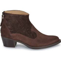 Unisa Galtis Γυναικεία Μποτάκια Cowgirl Suede Σοκολατί με Χοντρό Χαμηλό Τακούνι