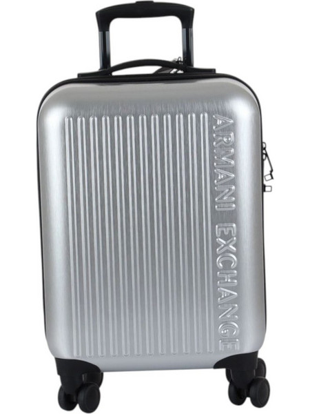 Armani Exchange XW002233AF21472-M8104 Βαλίτσα Καμπίνας με 4 Ρόδες Ασημί