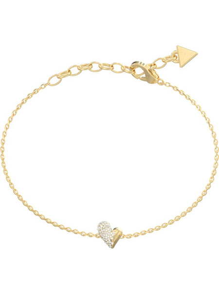 Guess Love Γυναικείο Βραχιόλι Αλυσίδα με Καρδιά από Ατσάλι Xρυσό UBB06449JWYG