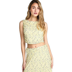 Funky Buddha Γυναικείο Καλοκαιρινό Crop Top Κίτρινο FBL013-117-17