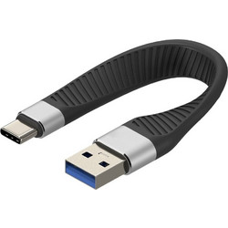 Techly Icoc USBC-FL-U322 Braided Flat USB-A to USB-C 15W 0.12m Black