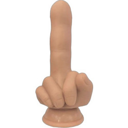Passion Labs Small-Middle Finger Dildo με Βεντούζα 15.5cm Flesh