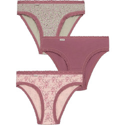 Minerva Βαμβακερά Γυναικεία Slip με Δαντέλα 3Pack 90-82367-303