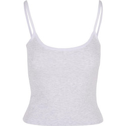 Def Γυναικείο Καλοκαιρινό Crop Top Βαμβακερό Γκρι DFLTT025-00453