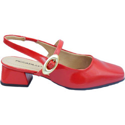 Piccadilly Ανατομικές Γόβες Slingback Λουστρίνι με Χοντρό Χαμηλό Τακούνι Κόκκινες 1-779-26034-28R