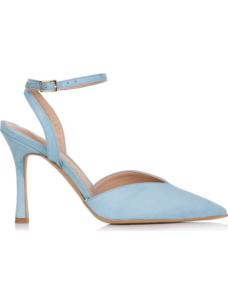 Envie Shoes Γόβες Λουστρίνι με Λεπτό Ψηλό Τακούνι & Λουράκι Γαλάζιες E02-23646