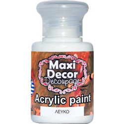 Maxi Decor White Ακρυλικό Χρώμα Ζωγραφικής 60ml