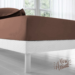 Isadore Lorraine Σεντόνι Μονό Βαμβακερό με Λάστιχο 100x200+30 Love your bed Chocola 101