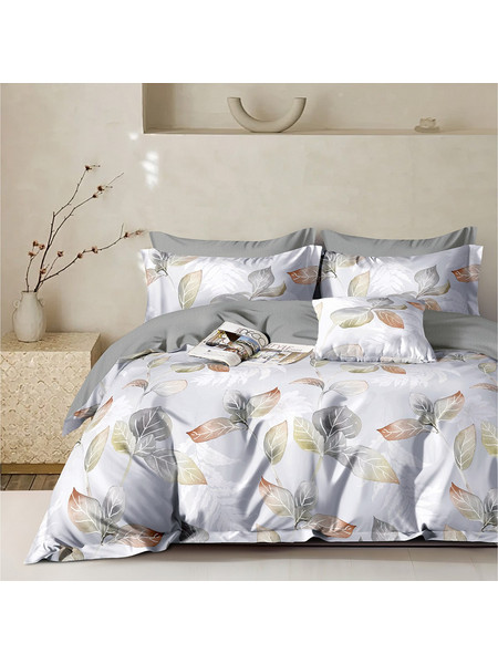 Beauty Home Σετ Σεντόνια Υπέρδιπλα Βαμβακοσατέν 230x260 Memories Art 12691 Γκρι