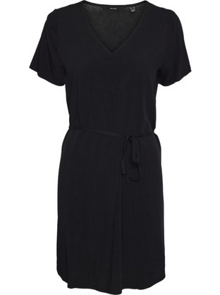 Vero Moda Mini Καλοκαιρινό Καθημερινό Φόρεμα Μεταξωτό Μαύρο 10304715