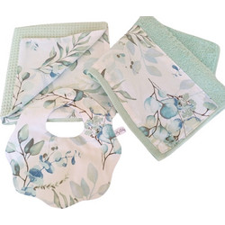 My Baby Linen Σετ Δώρου για Νεογέννητο Κορίτσι Flowers Πράσινο Mint 3τμχ