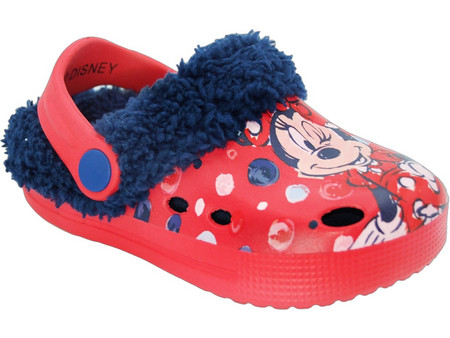 Disney Mickey Mouse Ανατομικές Χειμερινές Παιδικές Παντόφλες για Αγόρι με Γούνα Κόκκινες Navy Μπλε D3010195S