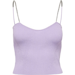 Only Γυναικείο Καλοκαιρινό Crop Top Ριπ Λιλά 15287275