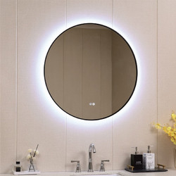 Inter Ceramic Στρογγυλός Καθρέπτης Μπάνιου Led Αντιθαμβωτικός Αφής Μεταλλικός ICL 1855/100