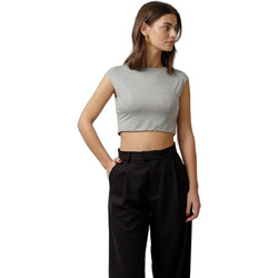 Helmi Γυναικείο Καλοκαιρινό Crop Top Γκρι 56-03-033