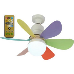 RZ-174 Ανεμιστήρας Οροφής 52cm 40W με Φως & Τηλεχειριστήριο Πολύχρωμος