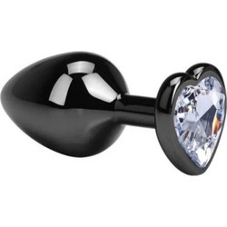 Guilty Toys Heart Large Πρωκτική Σφήνα Diamond Plug 9.3cm Μαύρη Διαφανής