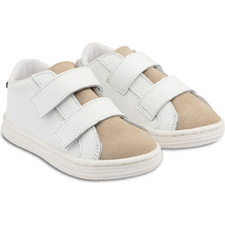 Babywalker Βαπτιστικά Sneakers για Αγόρι Δερμάτινα Ανατομικά Λευκά Εκρού BS3070