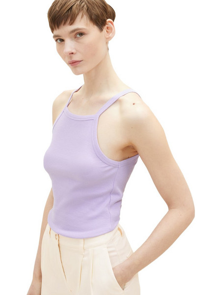 Tom Tailor Γυναικείο Καλοκαιρινό Top Ριπ Λιλά 1035368-31042