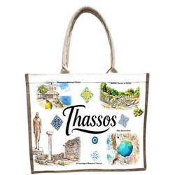 Tradesor Thassos Υφασμάτινη Τσάντα Θαλάσσης Ώμου Λευκή 34x40cm 871912