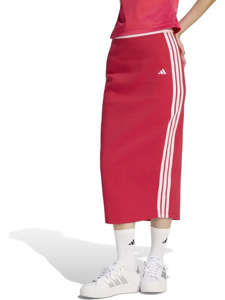 Adidas Seasonal Essentials Μίντι Φούστα Υφασμάτινη Ψηλόμεση Pencil Κόκκινη KT0485