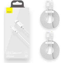 Baseus TZCALZJ-02 USB-A to Lightning Cable 1.5m White 2τμχ