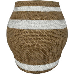 Supergreens Kyma Pithos Γλάστρα Στρογγυλή Τσιμεντένια Καφέ Λευκή 39x41cm 1080-8