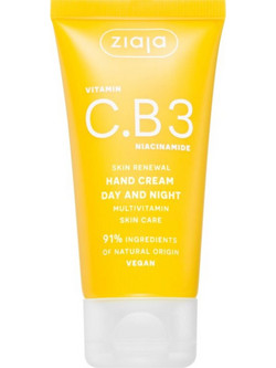 Ziaja Vitamin C.B3 Niacinamide Ενυδατική Κρέμα Χεριών 50ml