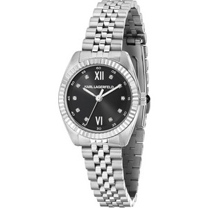 Karl Lagerfeld Timeless Code Mini Γυναικείο Ρολόι με Ασημί Μεταλλικό Μπρασελέ 553109507