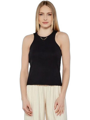 TWINSET Γυναικείο Καλοκαιρινό Top Ριπ Μαύρο 251TT2400-00006