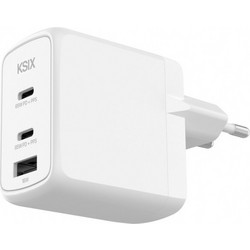 Ksix BCD65GANACCB Φορτιστής χωρίς Καλώδιο με Θύρα USB-A & 2 Θύρες USB-C 65W Power Delivery