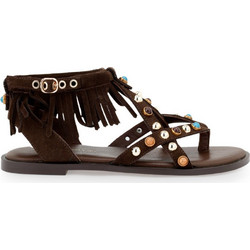 Tsakiris Mallas Γυναικεία Σανδάλια Suede Σοκολατί W401E0091-8Y6