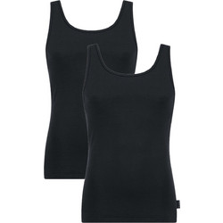 Sloggi Vest Αμάνικα Ανδρικά Φανελάκια Βαμβακερά Σετ 2Pack Μαύρα 10163154-0004