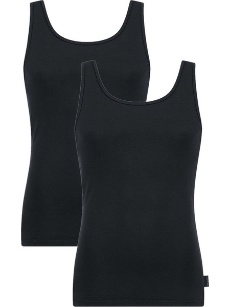 Sloggi Vest Αμάνικα Ανδρικά Φανελάκια Βαμβακερά Σετ 2Pack Μαύρα 10163154-0004