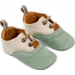 Babywalker Βαπτιστικά Sneakers Αγκαλιάς για Αγόρι Δερμάτινα Μπεζ Πράσινο Mint MI1082
