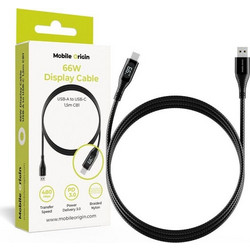 Mobile Origin Braided USB-A to USB-C 66W 1.5m Black MO-66WDC-CB1