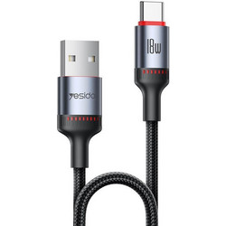 Yesido CA129C Braided USB-A to USB-C 18W 1.2m Black