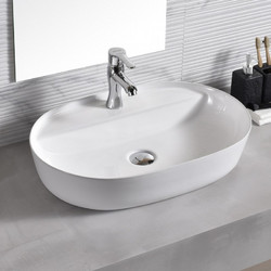 Inter Ceramic Επικαθήμενος Νιπτήρας Μπάνιου Οβάλ Πορσελάνης 80x40x13cm Λευκός ICB882