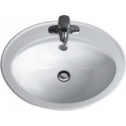 Inter Ceramic Ένθετος Νιπτήρας Μπάνιου Οβάλ Πορσελάνης Λευκός ICC5547