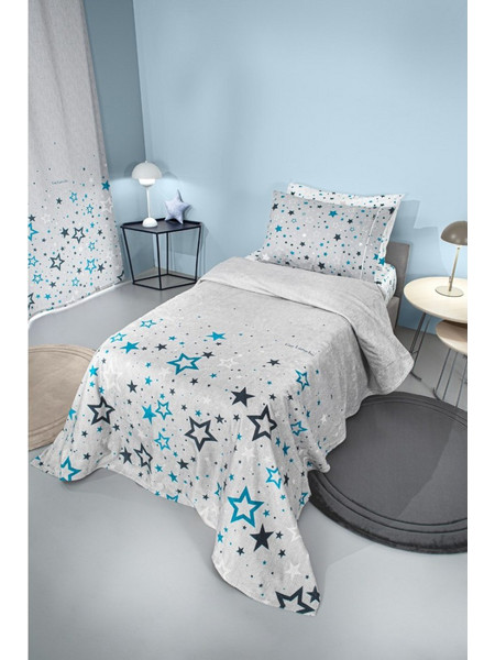 Guy Laroche Starland Παιδική Κουβέρτα Fleece Αστεράκια 160x220 Γκρι Γαλάζια