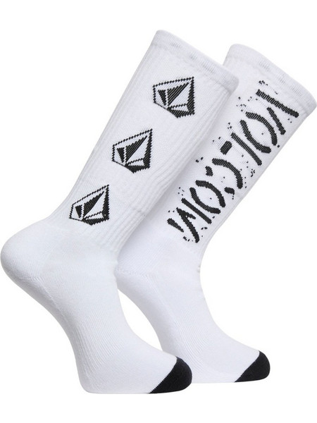 Volcom Ανδρικές Κάλτσες Ψηλές με Σχέδια Λευκές D6312613-WHT