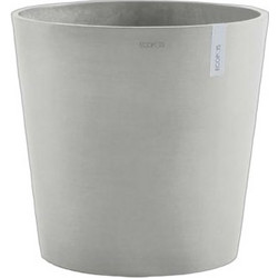 Ecopots Amsterdam 50 Γλάστρα Στρογγυλή Πλαστική Γκρι Λευκή 60x56cm 31635-4646