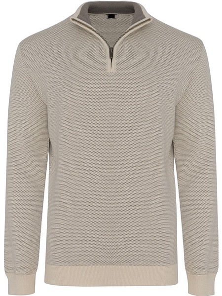 Guy Laroche Ανδρικό Πουλόβερ με Φερμουάρ Μπεζ GLDW29219