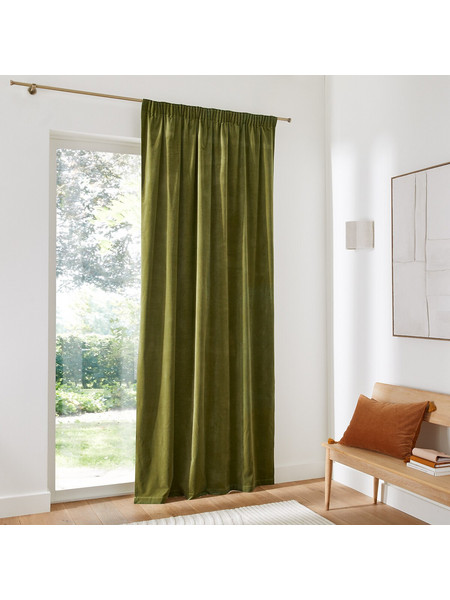 La Redoute Κουρτίνα Βελουτέ με Τρέσα 135x180 350314213 Πράσινο